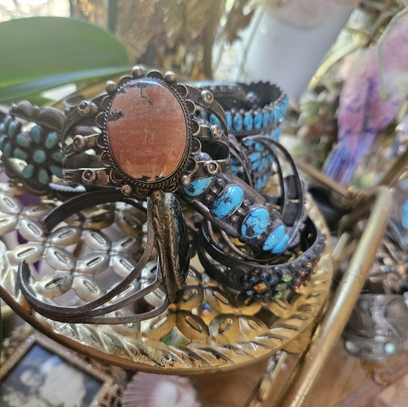 NATIVE AMERICAN STERLING AGATE BRACELET